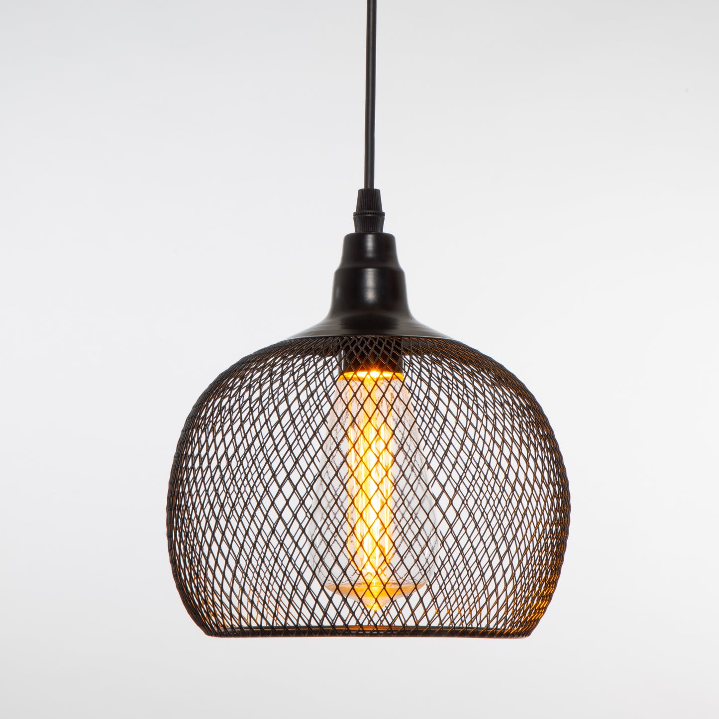 Noma Chloe Black Mesh Metal Pendant Light Battery Operated