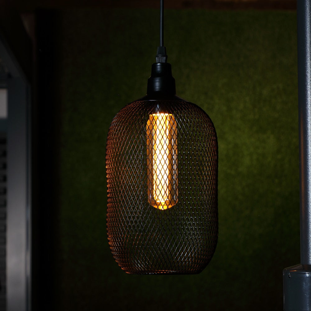 Noma Megan Black Mesh Pendant Light Battery Operated