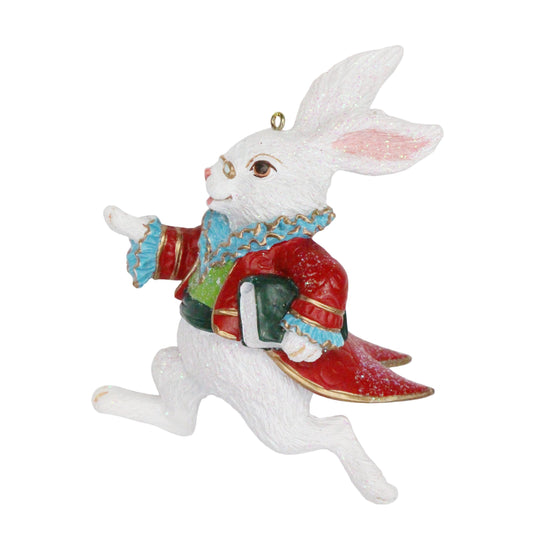 Gisella Graham Resin White Rabbit Hanging Decoration