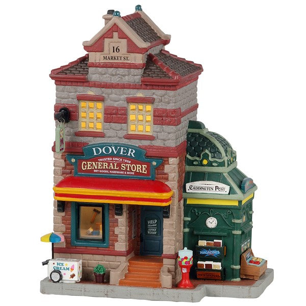Lemax Dover General Store And Newsstand Christmas Village Decoration