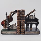 Musical Instrument Vintage Style Bookends