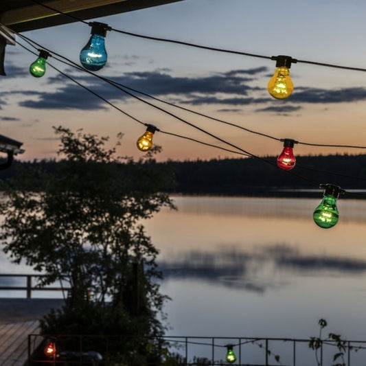 Konstsmide 10 Multi Coloured Bulb Warm White LED Festoon Lights