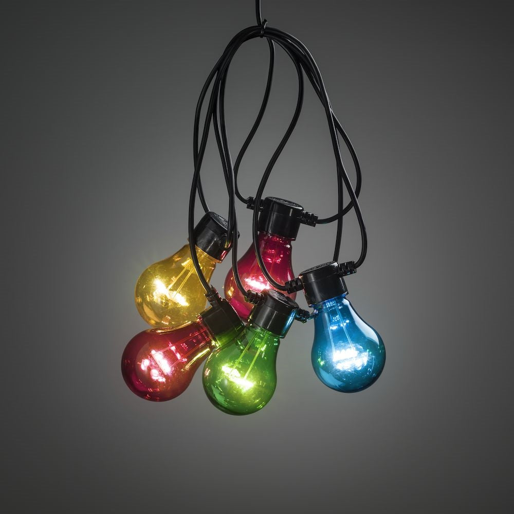Konstsmide 10 Multi Coloured Bulb Warm White LED Festoon Lights