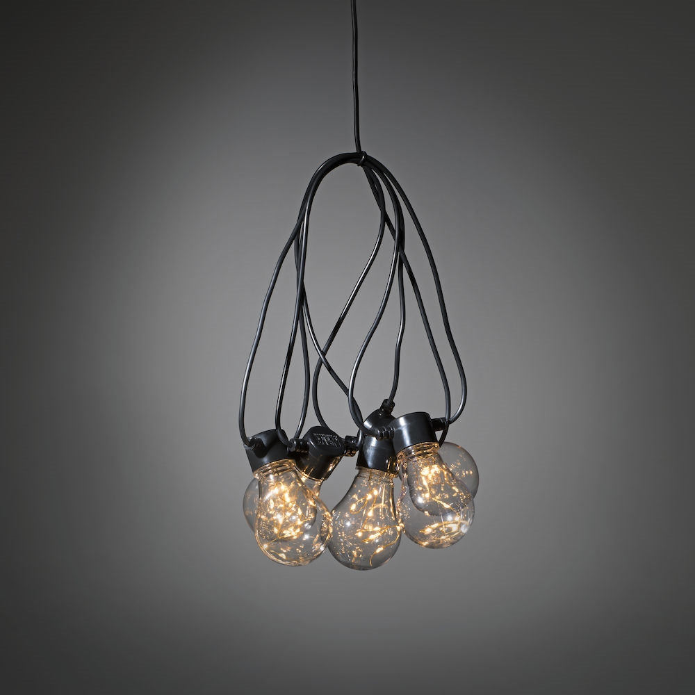 Konstsmide 10 Clear Bulb with Copper Wire Amber LED Festoon Lights