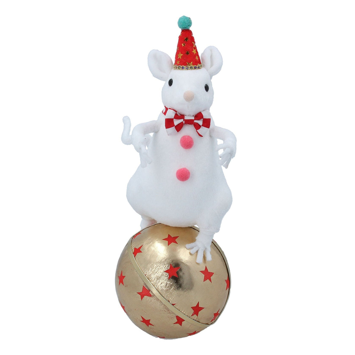 Gisela Graham Circus Mouse on Ball Ornament