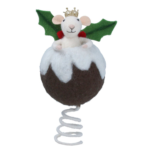 Mouse in Christmas Pudding Tree Topper