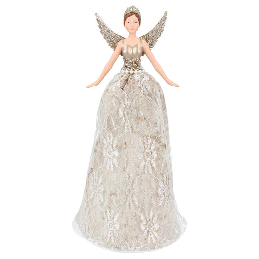 Luxury Gold Lace Christmas Fairy Tree Topper 28cm