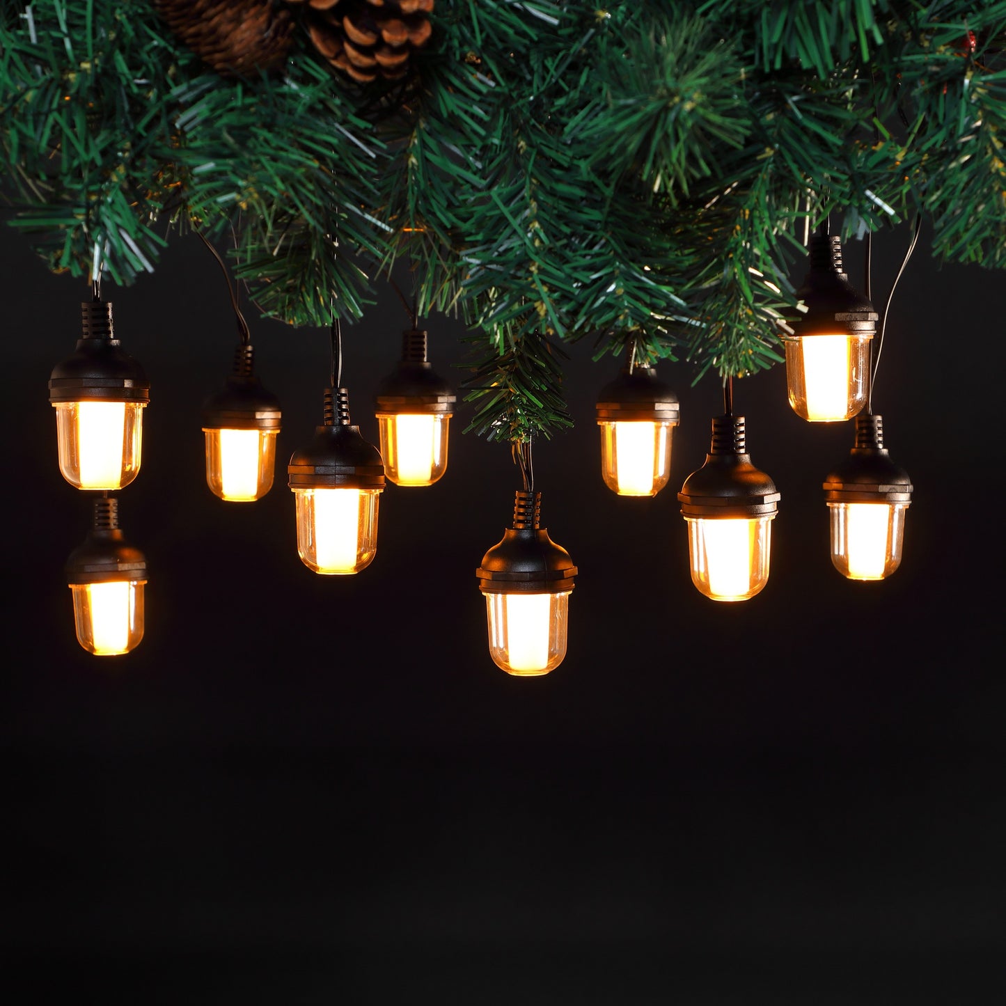 Noma 10 Antique White Flame Effect Lantern String Lights