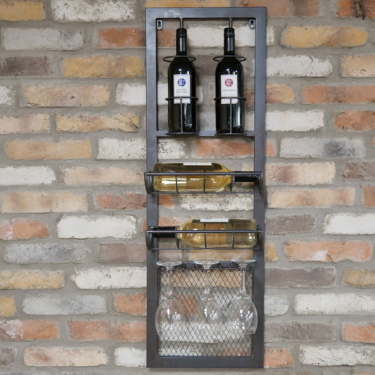 Industrial Style Wine Wall Unit