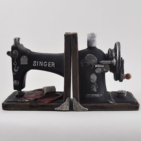 Vintage Style Sewing Machine Bookends