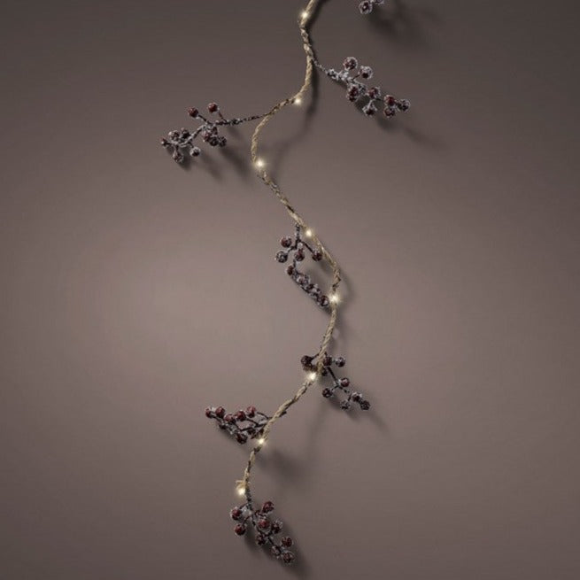 Snowy Berry Christmas String Lights