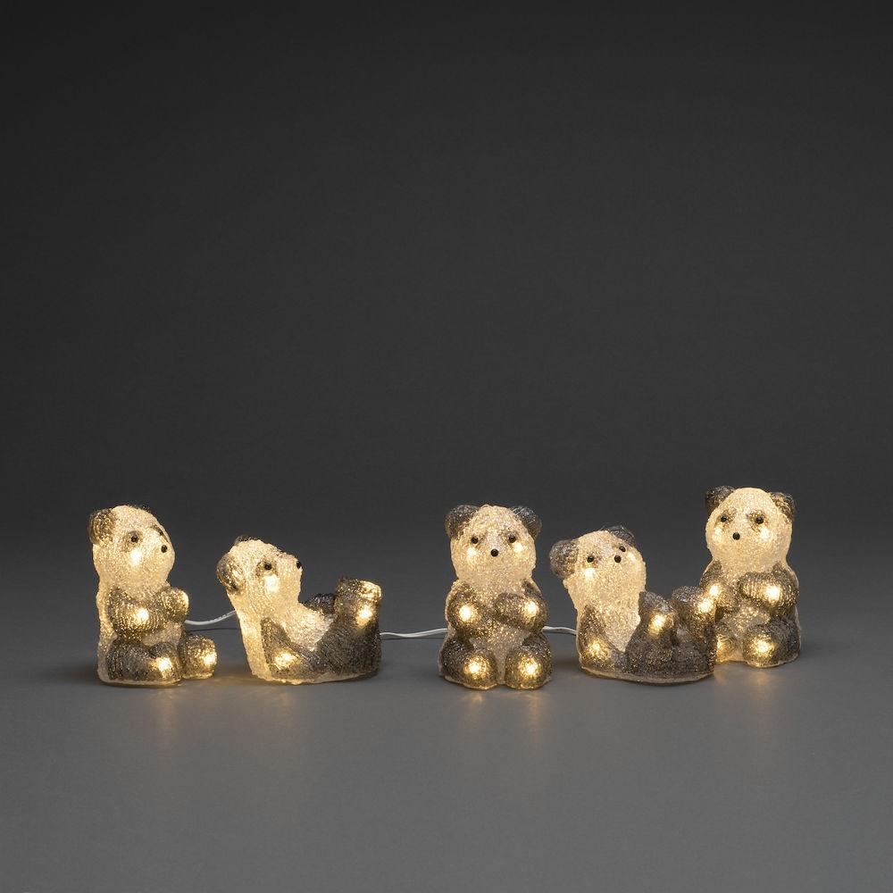 Konstsmide Acrylic Pandas 5 Piece LED Light Set