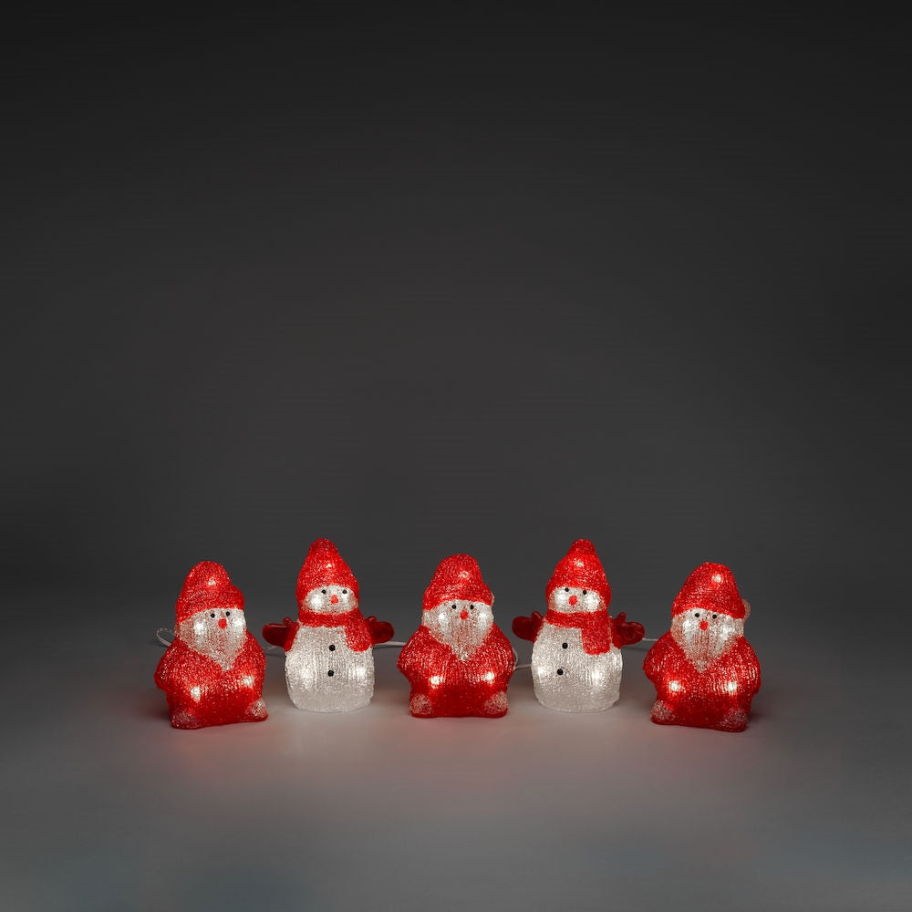 Konstsmide Acrylic 5 Piece Snowman and Santa Set LED