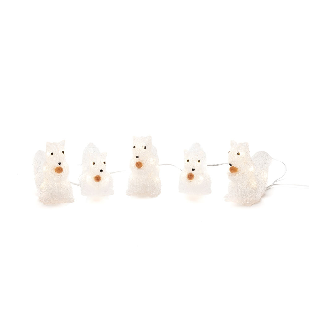Acrylic Lit LED Warm White Squirrel Set