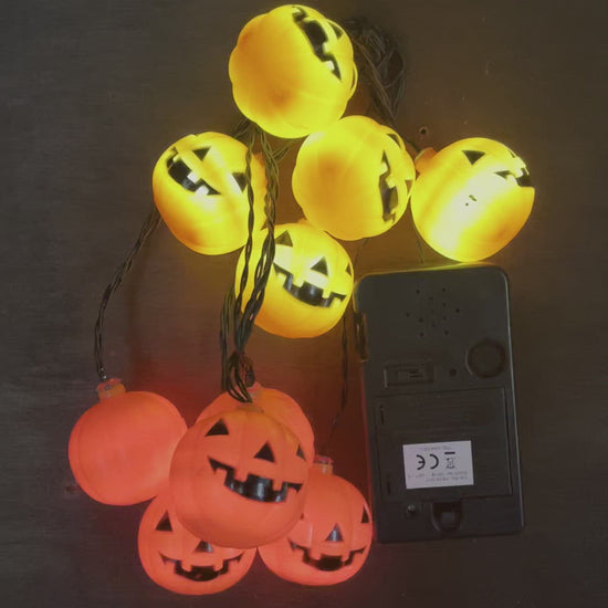 video of the pumpkin lights with flashing LED's and making a spooky noise