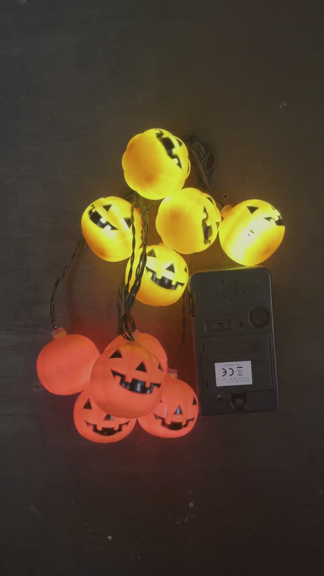 video of the pumpkin lights with flashing LED's and making a spooky noise