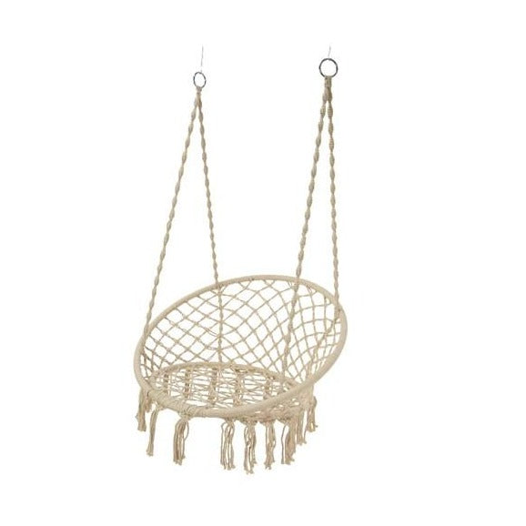 Cream Single Hammock Rope Chair