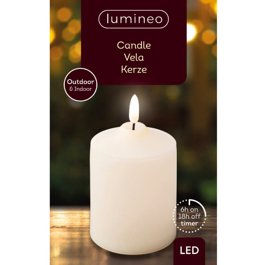 Outdoor LED Cream Church Candle 12.5cm x 7.5cm