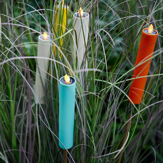 Solar Colourful LED Candle Garden Stake Light