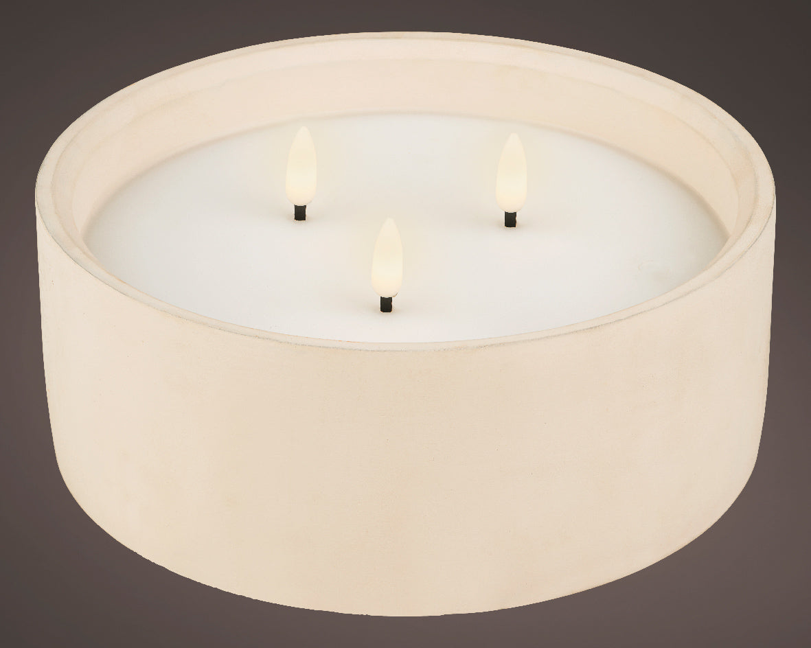 concrete candle on a grey background