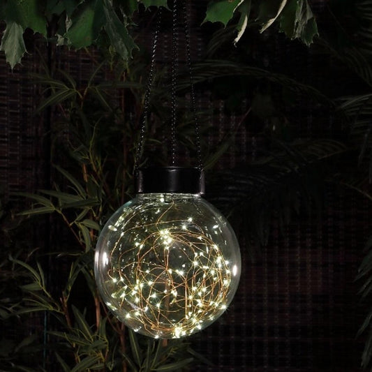 Hanging Glass Ball with Fine Wire Solar Lights