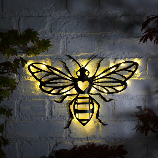 Noma Solar LED Metal Bee Plaque