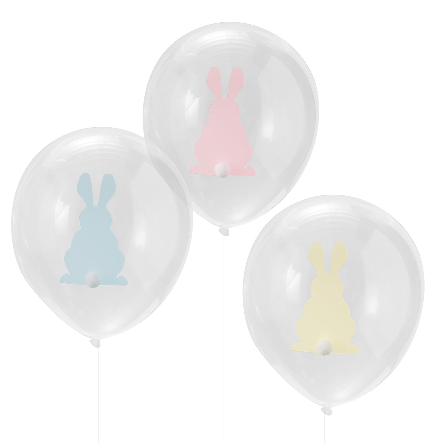 Easter Bunny Balloons with Pom Poms