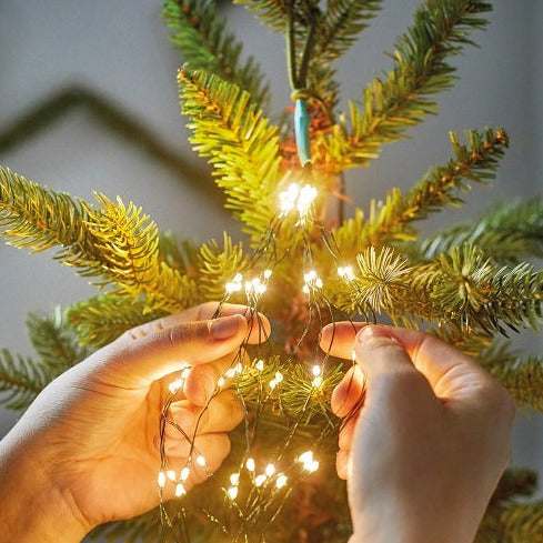 Lumineo Warm White Green Cable Tree Lights 180cm