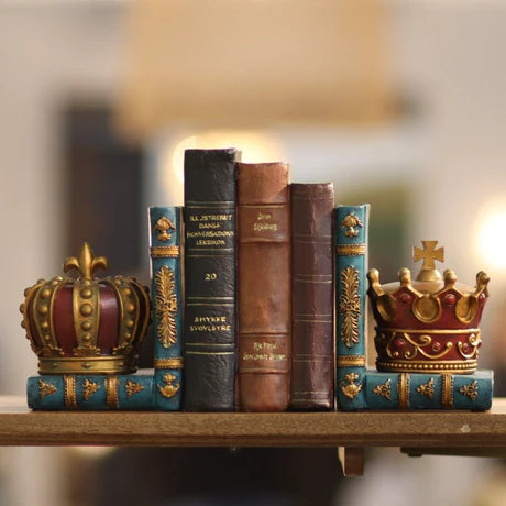 Vintage Style Crown Bookends