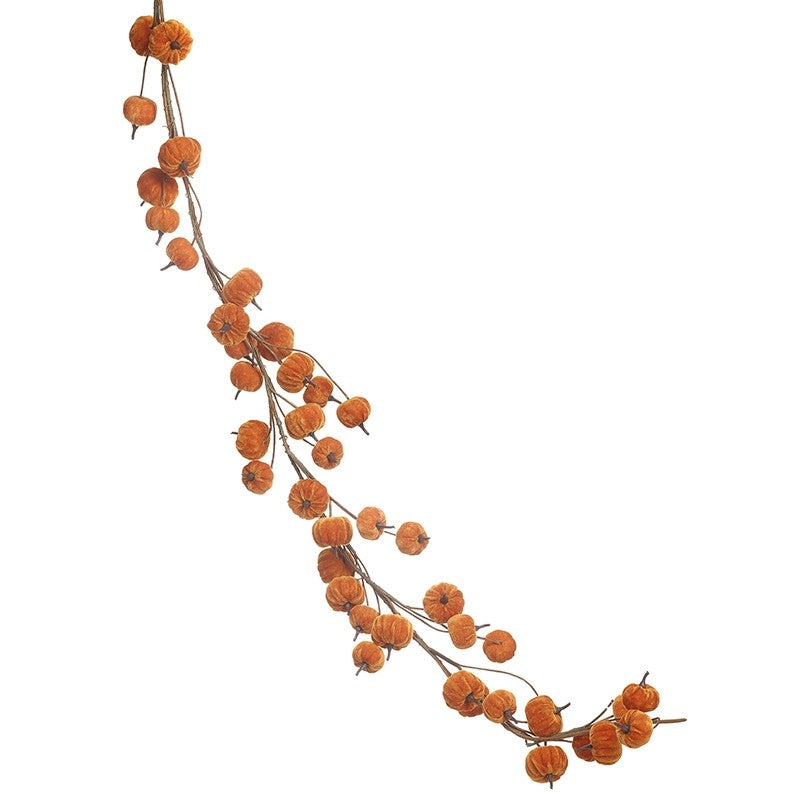 Velvet Orange Pumpkin Garland Decoration