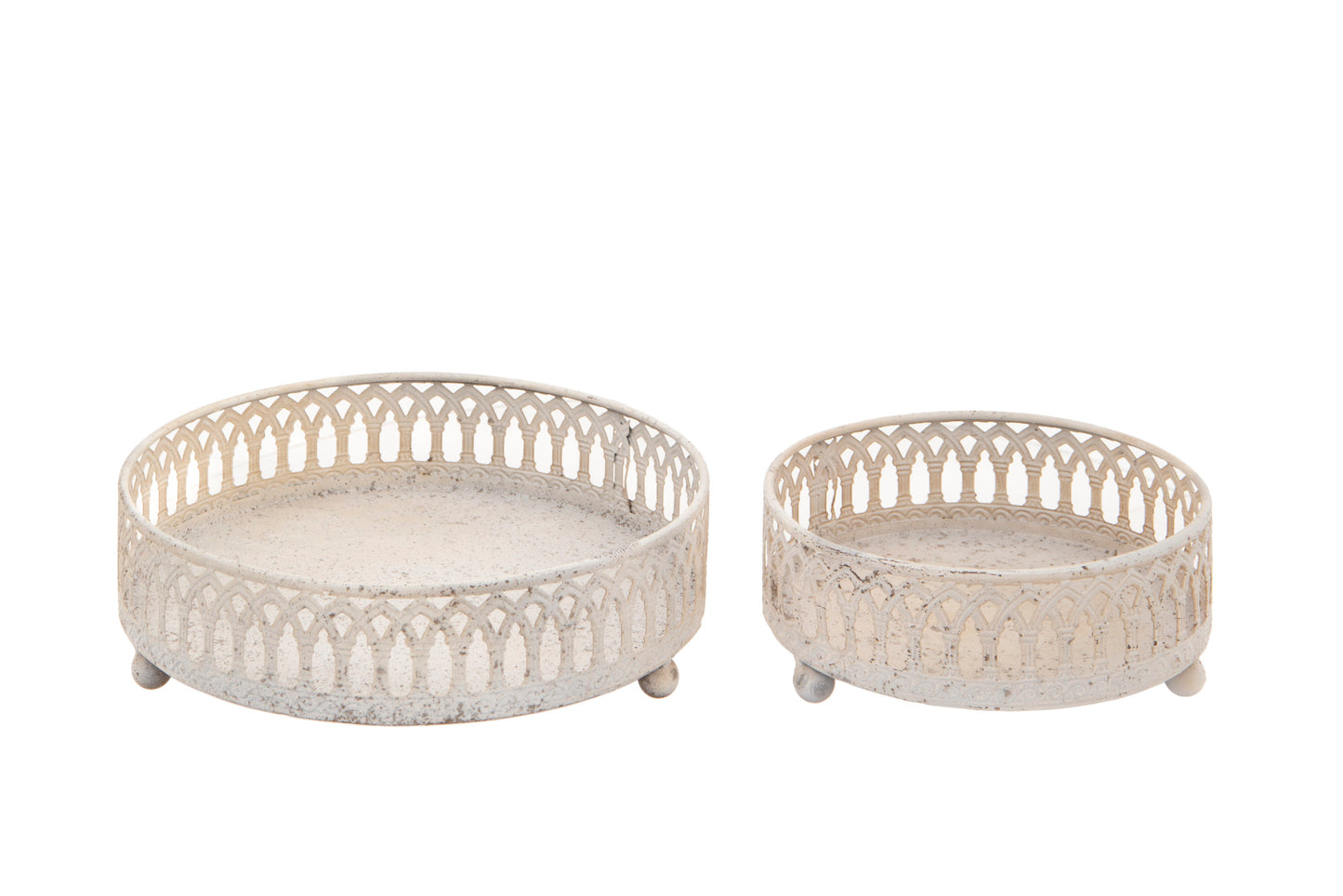 Set of 2 Gothic Style Metal Trays