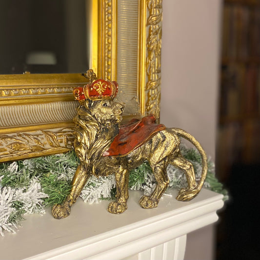 Gisela Graham Christmas Lion with Crown Ornament
