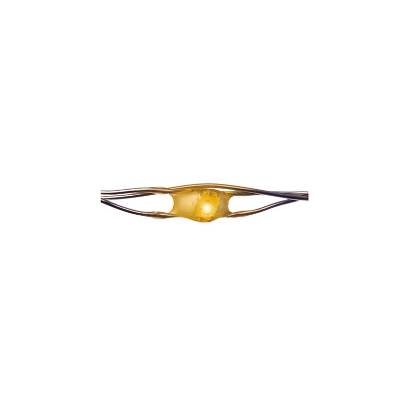 close up of LED on pin wire