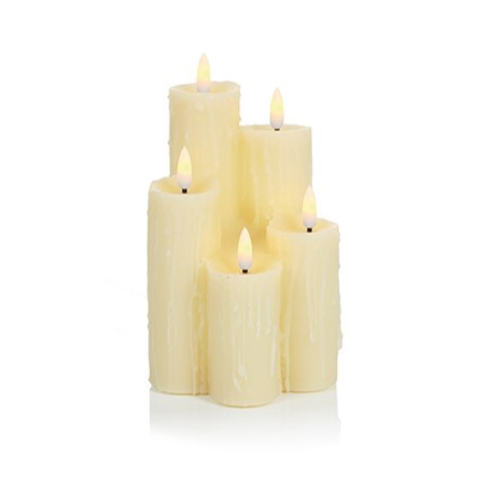 5 piece melted edge candle stack