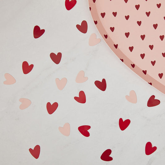 Pink and Red Heart Confetti