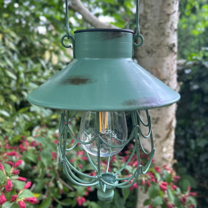 Green Solar Metal Hanging Lantern