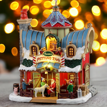 Load image into Gallery viewer, Lemax Santa&#39;s Petting Zoo Lit Village Decoration

