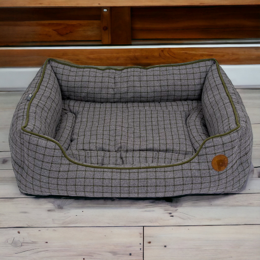 Moss Green Square Dog Bed