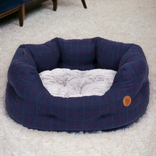 Load image into Gallery viewer, Midnight Tweed Oval Dog Bed
