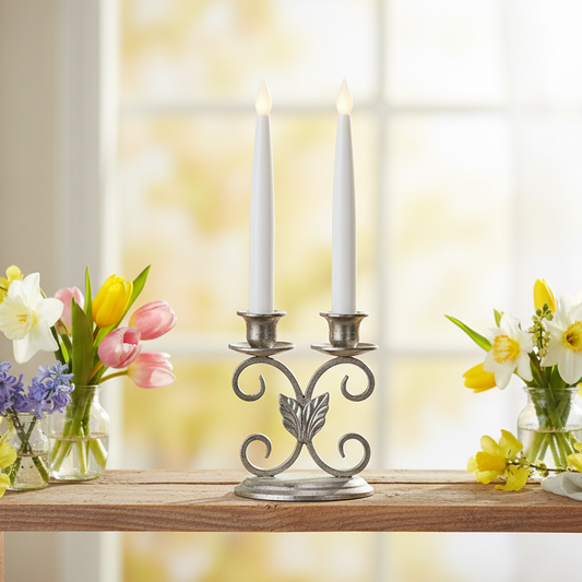 Set of 2 LED Flickering Flame Candles 23cm