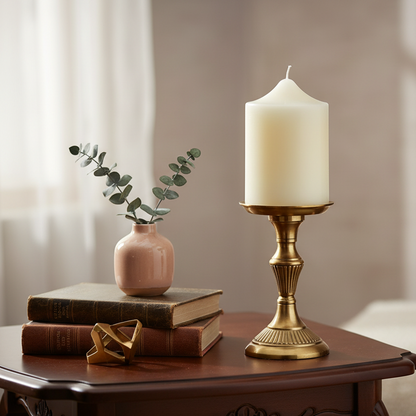 Cream Wax Church Candle 15cm
