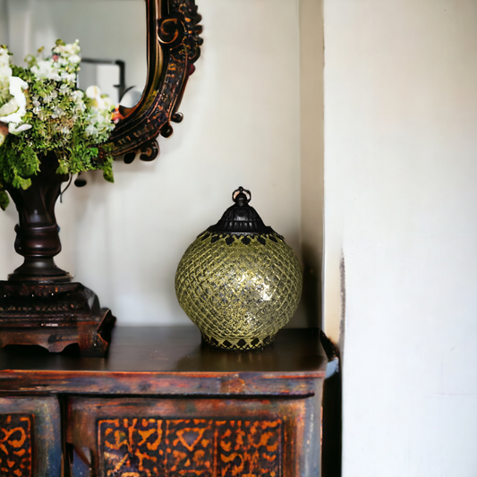 Antique Silver Moroccan Style LED Lantern