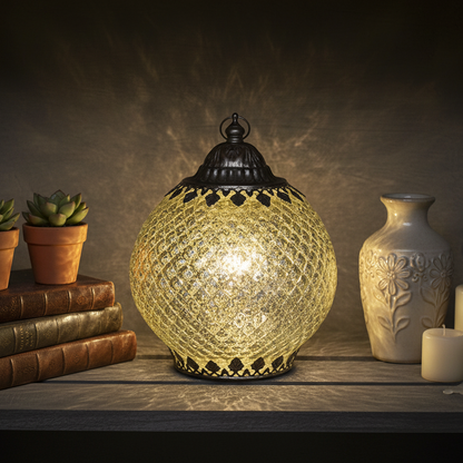 Antique Silver Moroccan Style LED Lantern