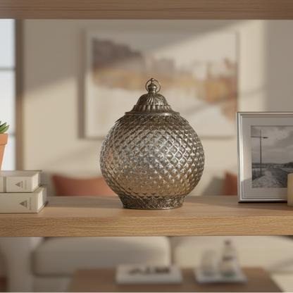 Antique Silver Moroccan Style LED Lantern