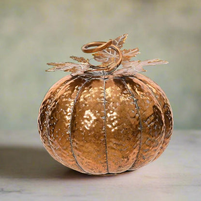 Antique Gold Metal Pumpkin