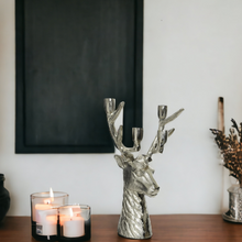 Load image into Gallery viewer, Aluminium Stag Head Candle Holder 35cm
