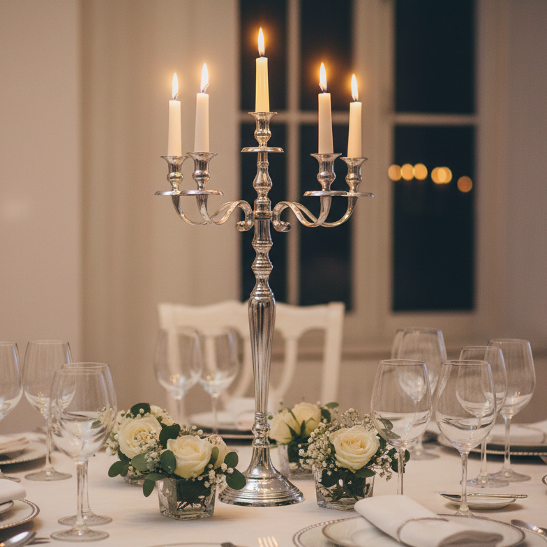 Silver Candelabra 80cm