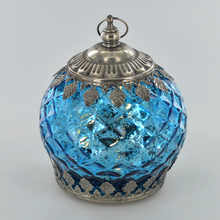 Load image into Gallery viewer, Small Blue Glass LED Lantern
