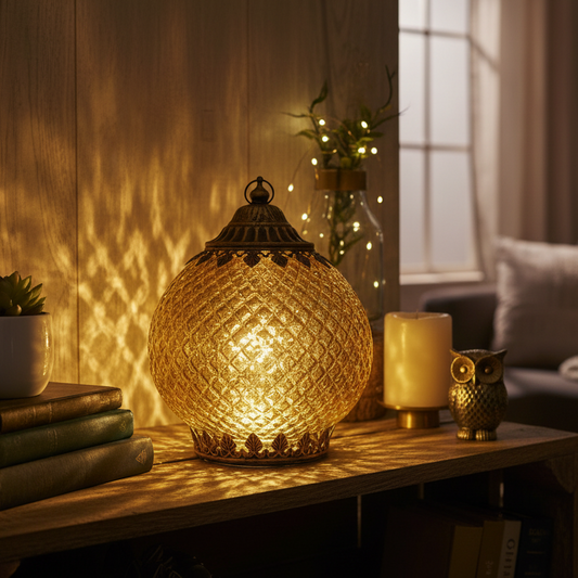 Gold Vintage Style LED Lantern