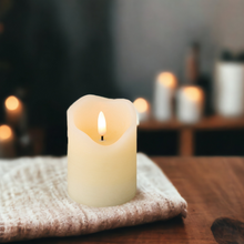 Load image into Gallery viewer, Cream Wax LED Candle 9cm

